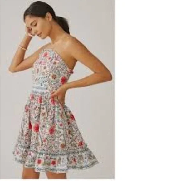 Anthropologie Forever That Girl Vibrant Floral Strapless Dress - Picture 6 of 6
